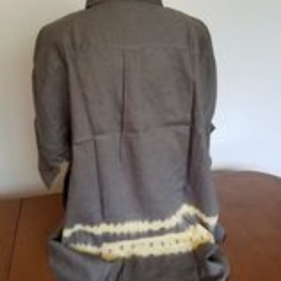 J. Crew Vintage Tie Dye Button Up Short Sleeve Linen Shirt Grey Men's Large NWT - Picture 2 of 12
